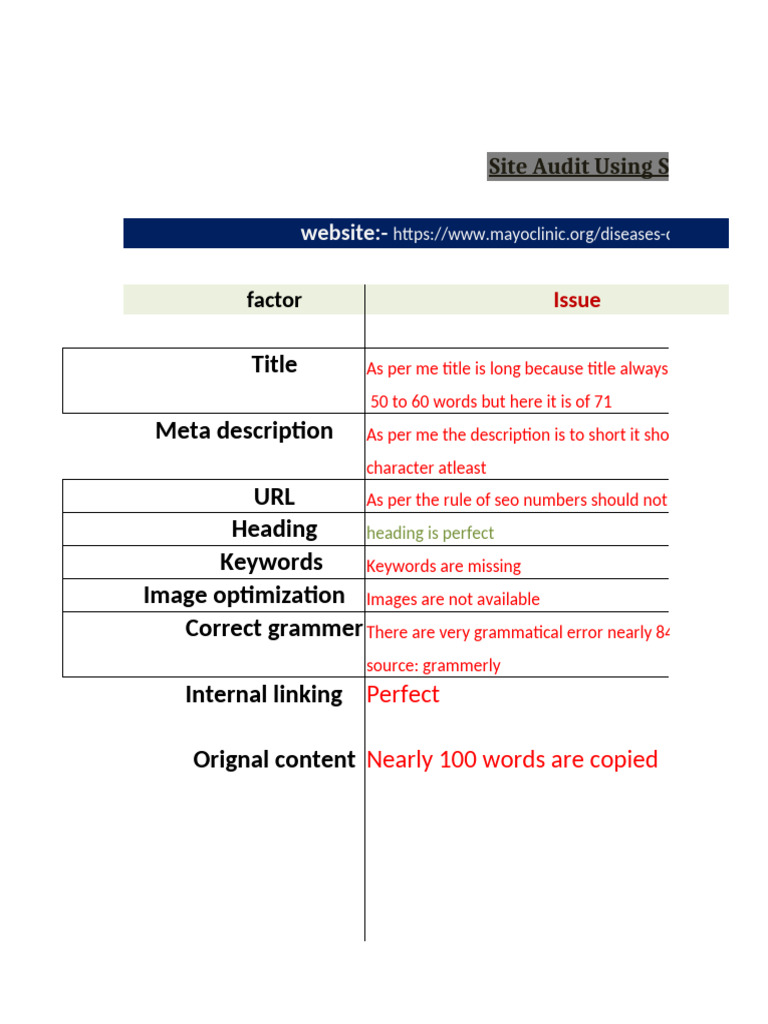 Site Audit | PDF