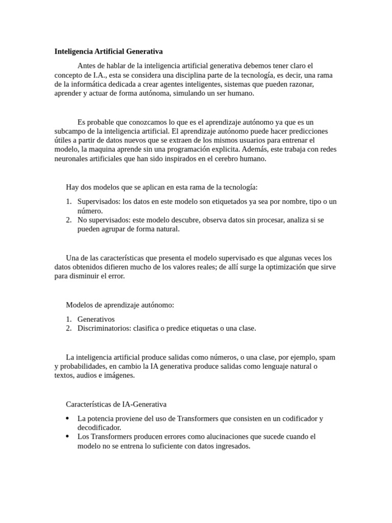 Inteligencia Artificial Generativa | PDF