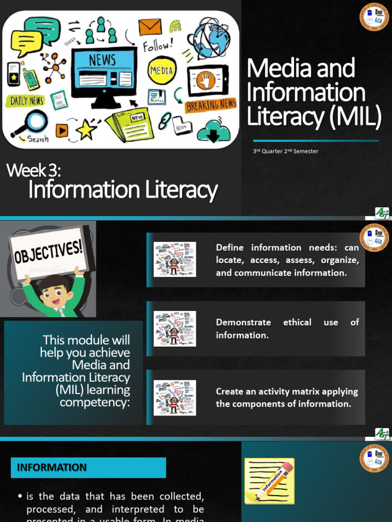 MIL Week 3 Information Literacy | PDF | Information | Career & Growth