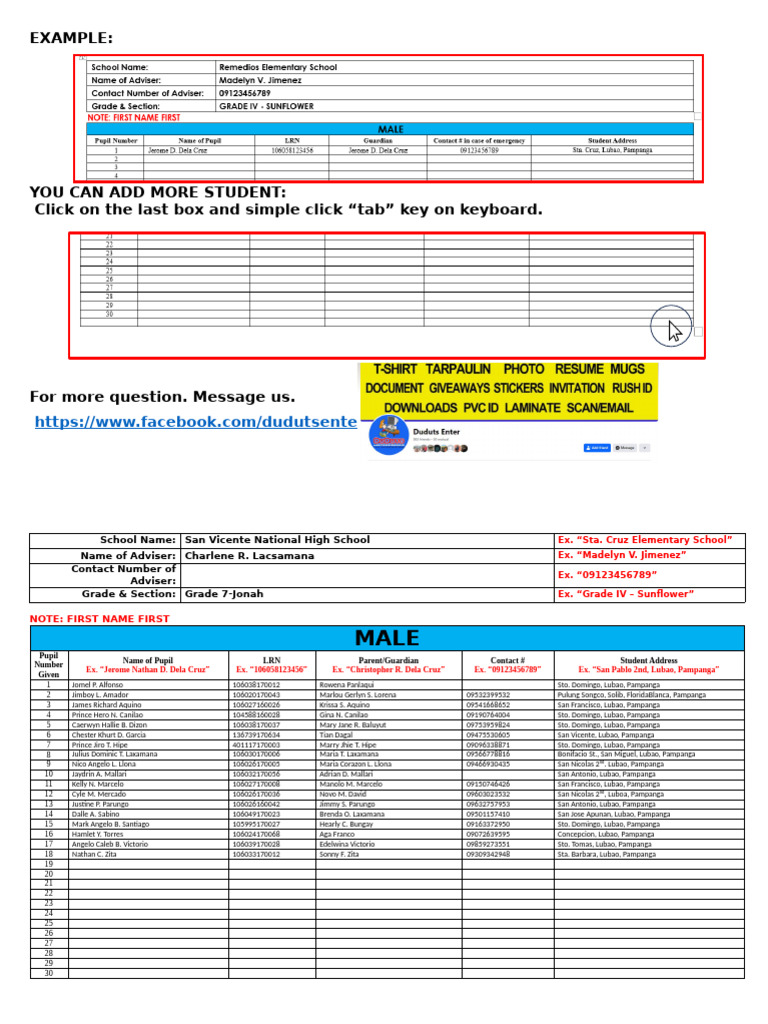 School Id Input Data | PDF