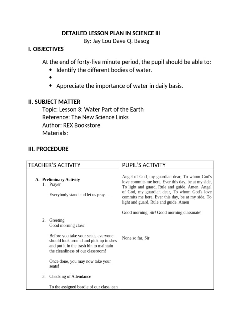 Detailed Lesson Plan in Science LLL | PDF