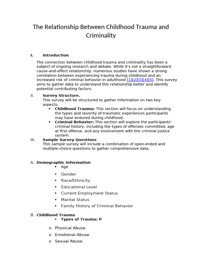 The Relationship Between Childhood Trauma and Criminality | PDF