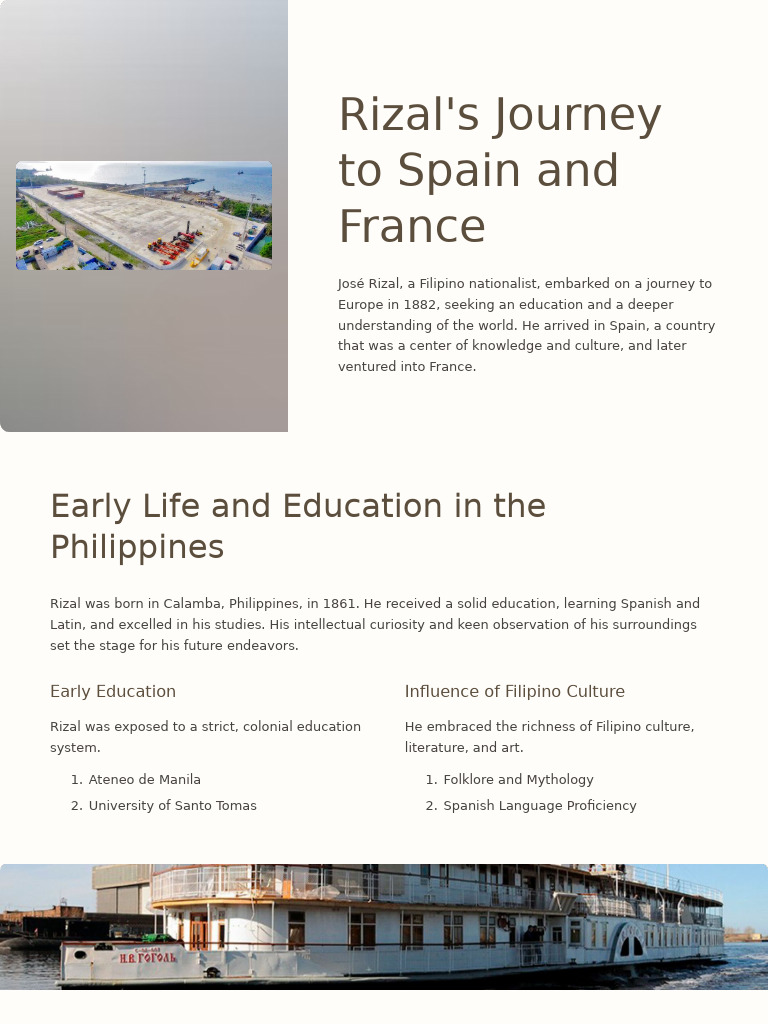 Rizals Journey To Spain and France GROUP 4 | PDF