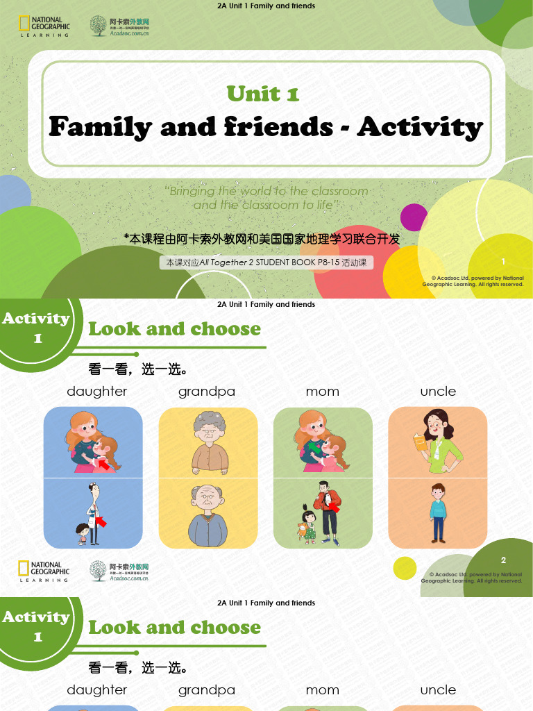 Unit 1 Family and Friends Activity | PDF