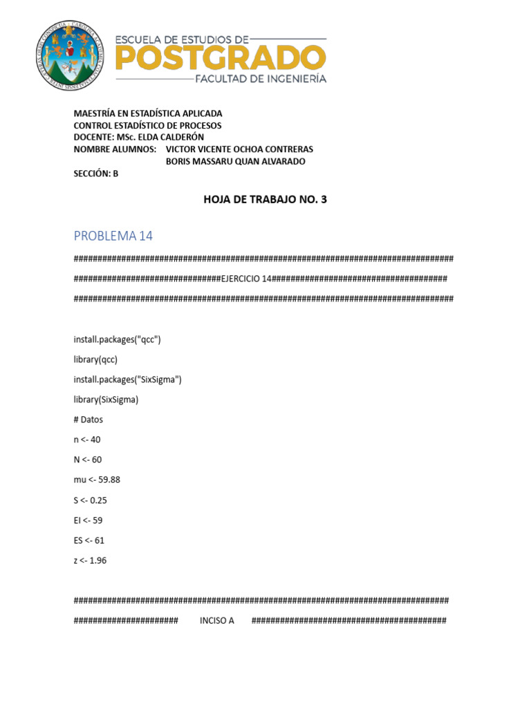Hoja de Trabajo #3 | PDF
