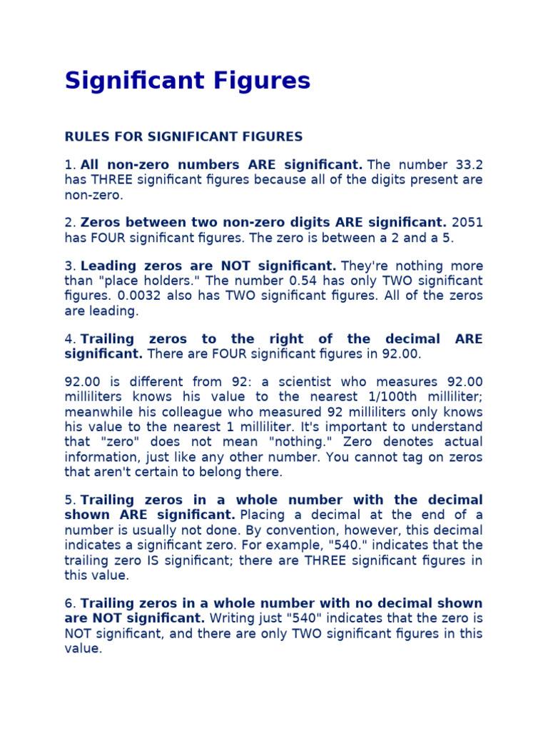 Significant Figures | PDF