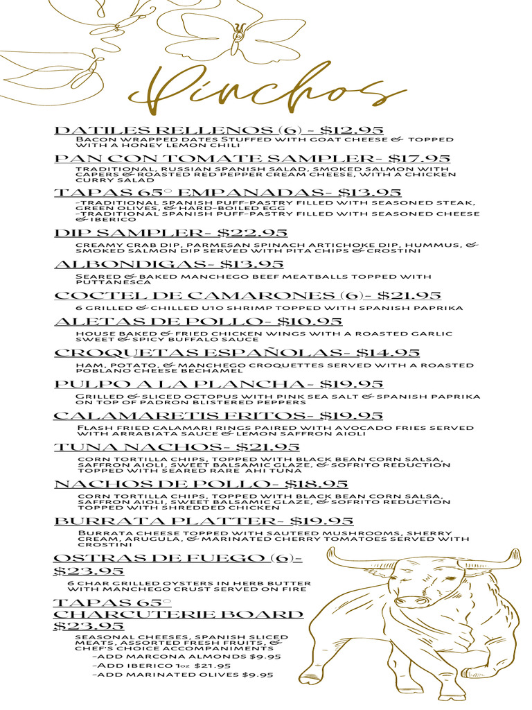 Tapas 65 Menu | PDF