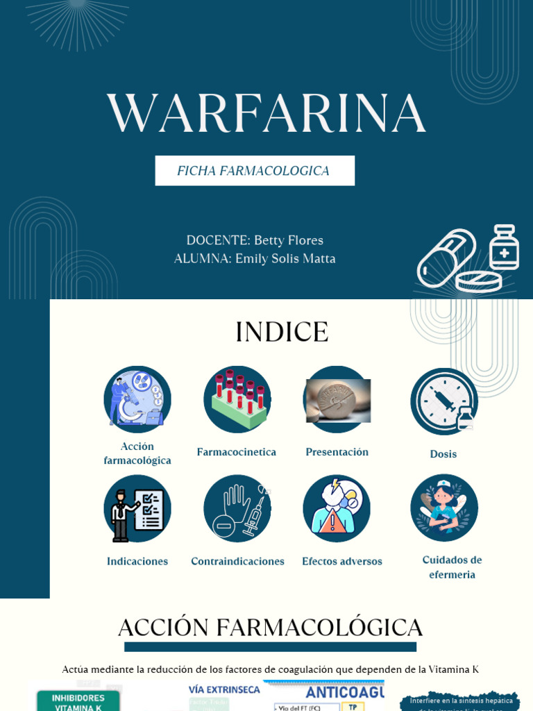 Trabajo 2 WARFARINA Ficha Farmacológica | PDF