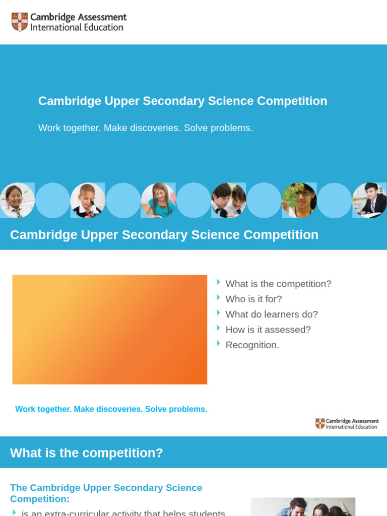 Cambridge Upper Secondary Science Competition | PDF