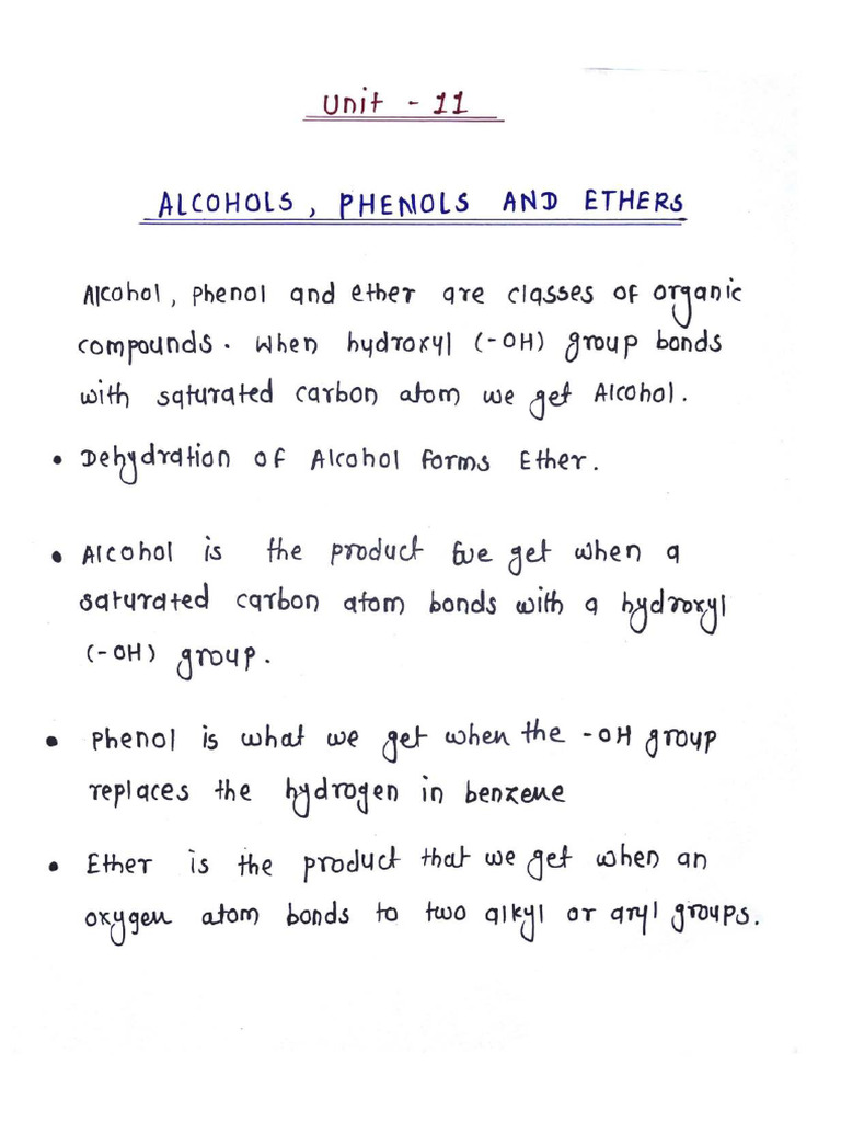 Alcohols Phenols and Ethers | PDF