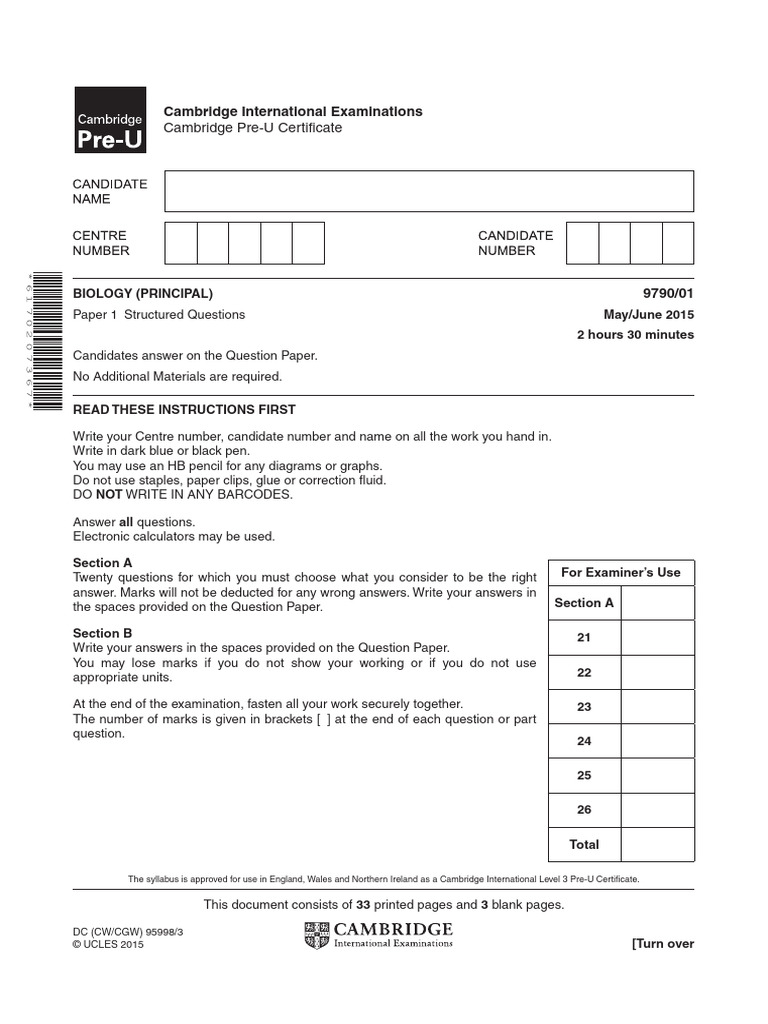Cambridge Pre-U Certificate | PDF