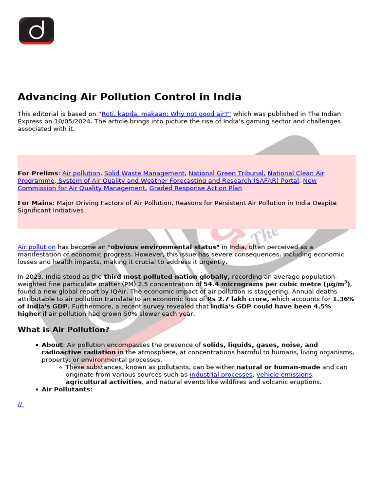 Air Pollution | PDF