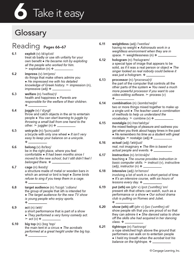 b2 Wordlist Unit 6 | PDF