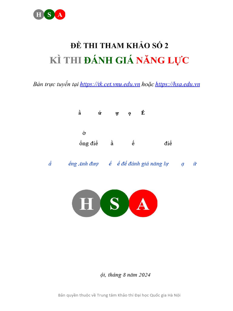 2024 08 09 de Thi Tham Khao HSA Nam 2025 PDF 81 96 | PDF