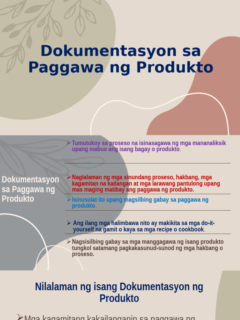 Dokumentasyon Sa Paggawa NG Produkto | PDF