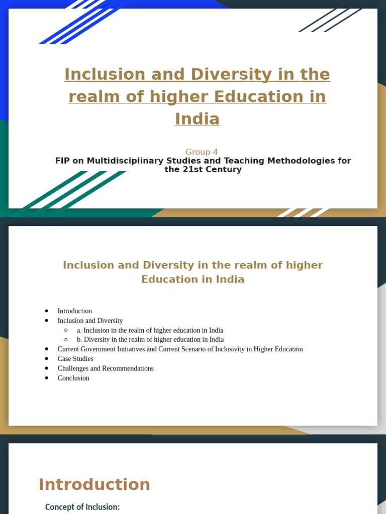 Inclusion and Diversity in The Realm of Higher Education in India | PDF