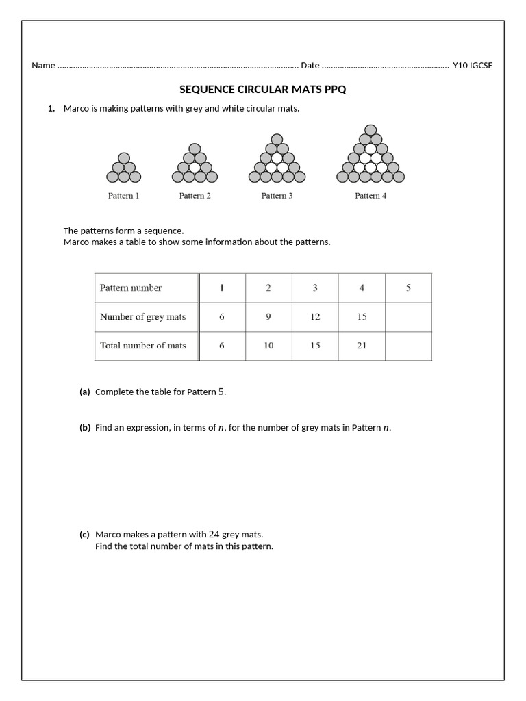 PPQ Circular Mats | PDF