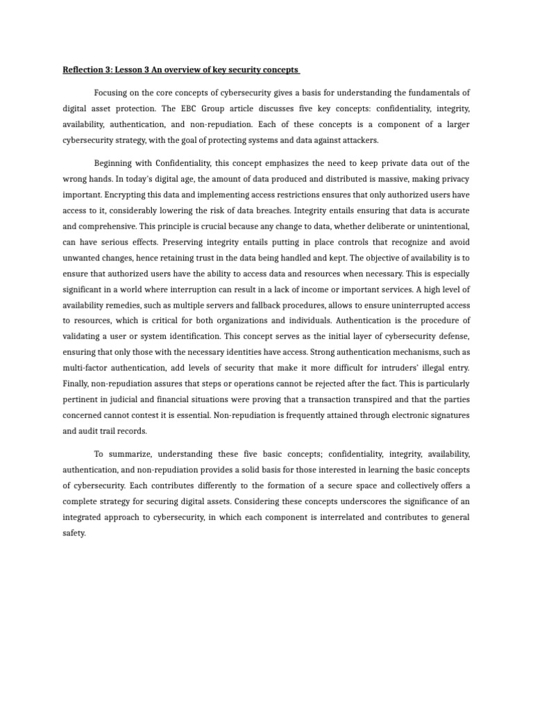 Key Concepts of Cybersecurity Explained | PDF | Security | Computer ...