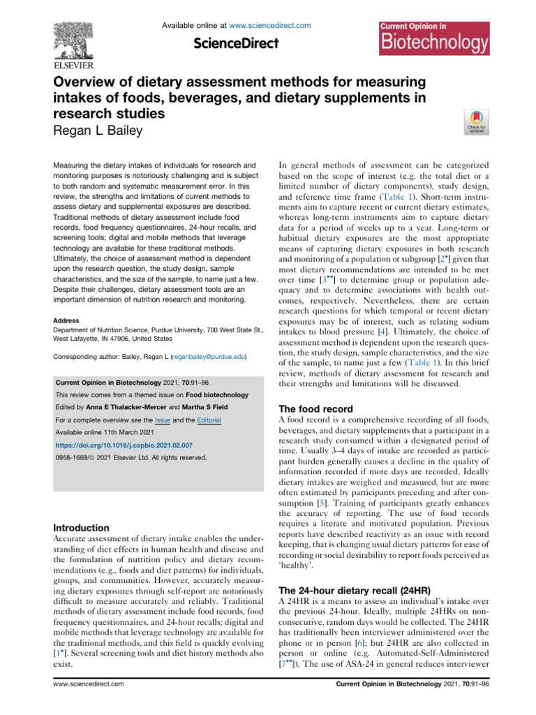 Elsevier Dietary | PDF