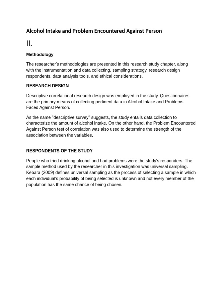 Alcohol Intake and Problem Encountered Against Person | PDF