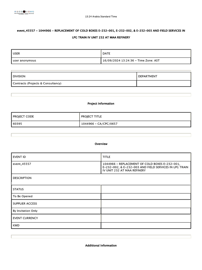 KNPC Maa Cold Box | PDF