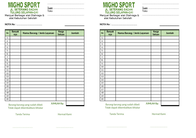 Nota Tokoh Sport | PDF