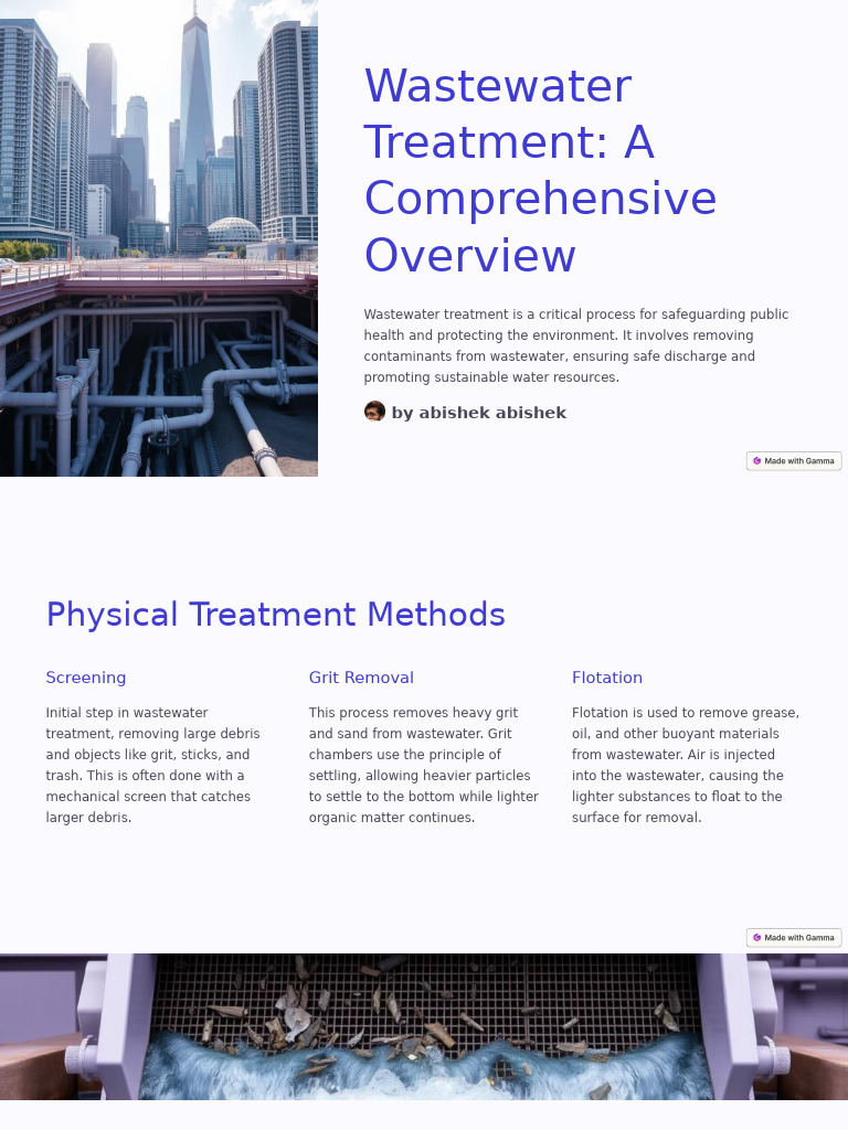 Wastewater Treatment A Comprehensive Overview | PDF