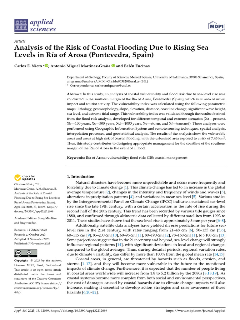 Analysis of The Risk of Coastal Flooding Due To Ri | PDF