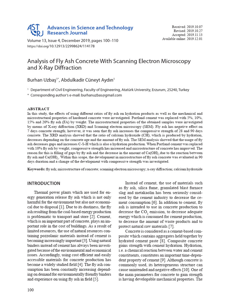 Analysis of Fly Ash Concrete With S | PDF