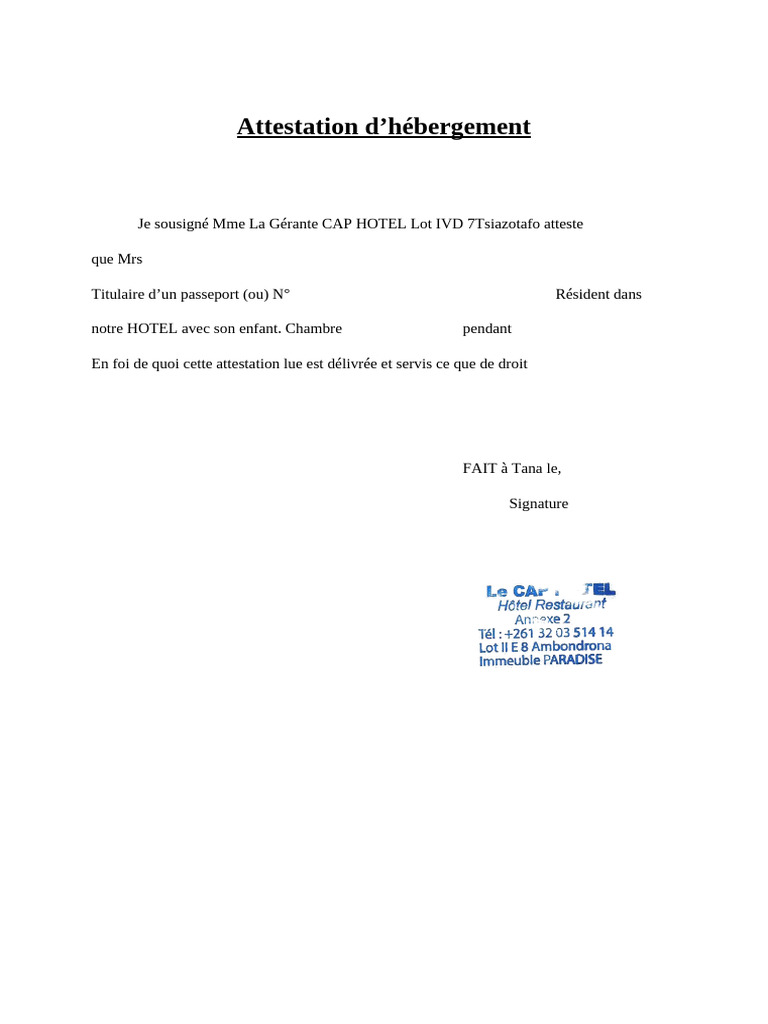 Attestation D | PDF