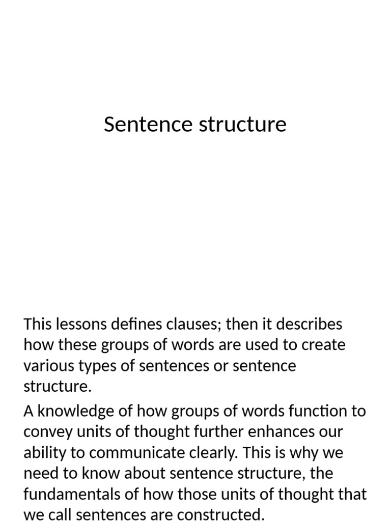 Sentence Structure 3 | PDF