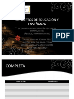 CONCEPTOS DE EDUCACIÓN Y ENSEÑANZA