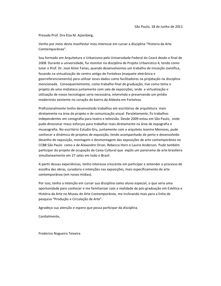 carta mestrado