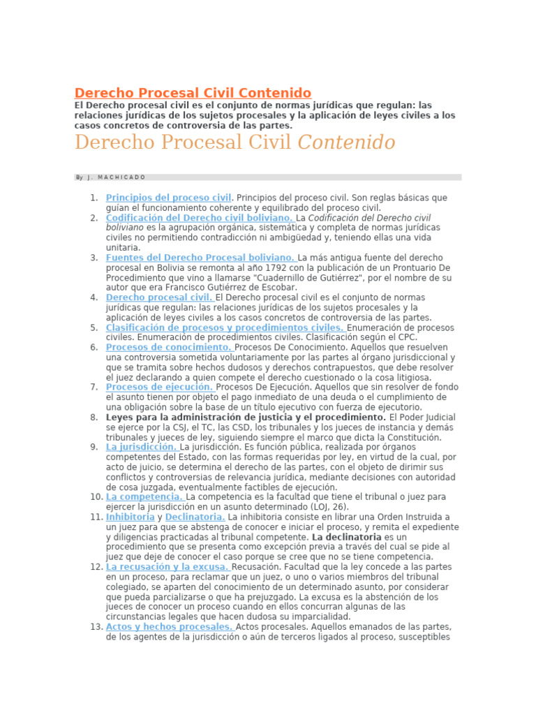 Guía Completa de Derecho Procesal Civil | PDF | Ley procesal | Derecho