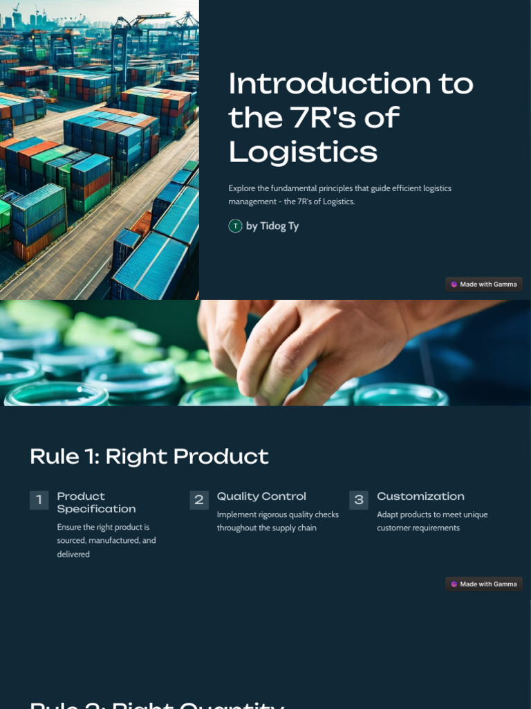 Introduction To The 7Rs of Logistics | PDF | Logistics | Business