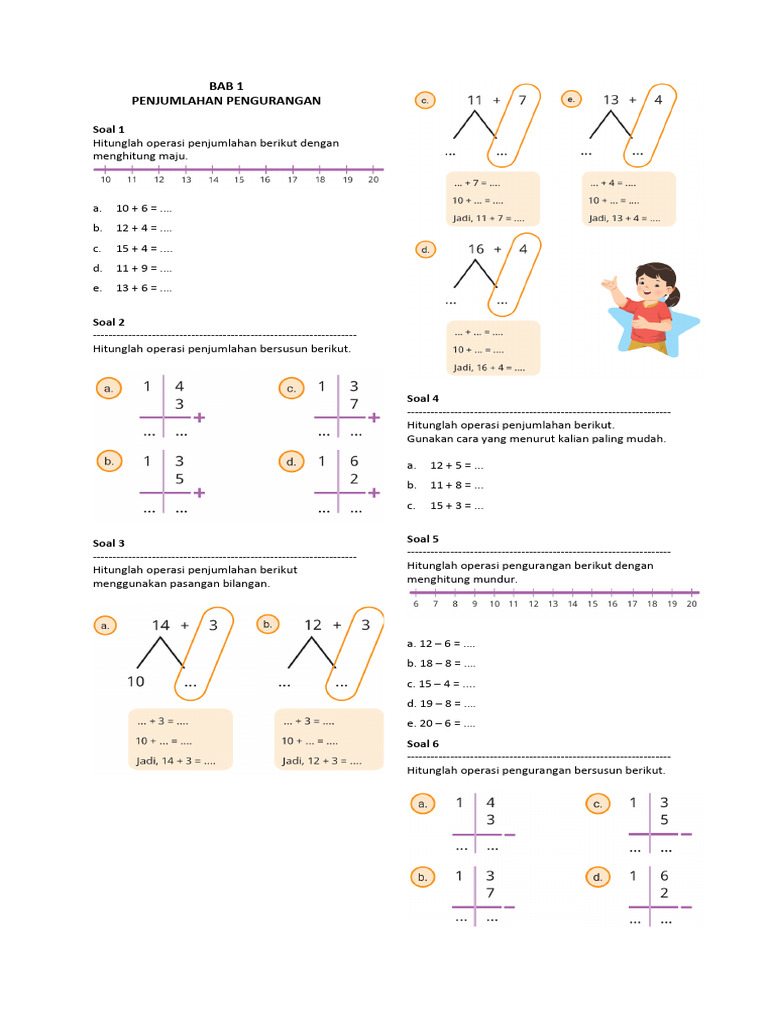 Latihan Soal Matematika Kelas 1 | PDF