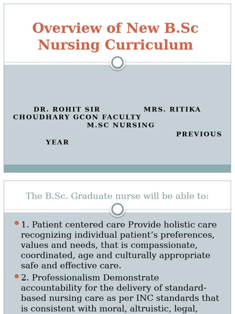 Overview of New BSC Nursing - PPT - Ritika Choudhary | PDF