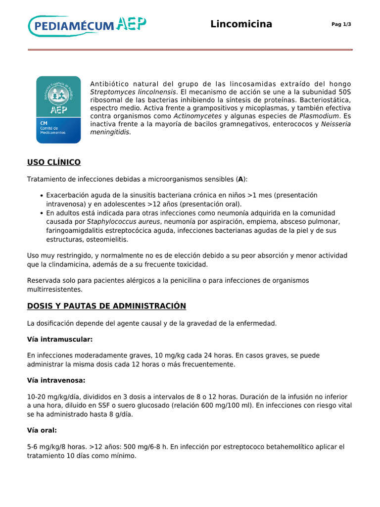 Lincomicina | PDF
