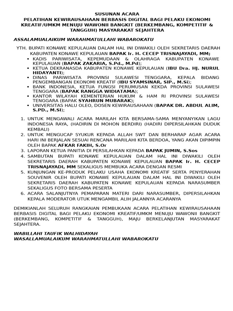 Susunan Acara Baru Mc Pdf