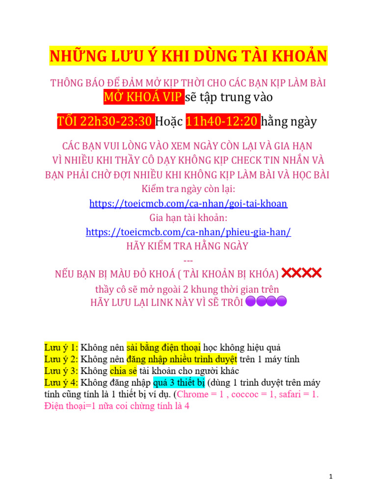 NH NG Lưu Ý Khi Dùng Tài Kho N | PDF