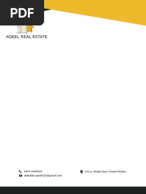 Black and Yellow Minimalist Company Letterhead