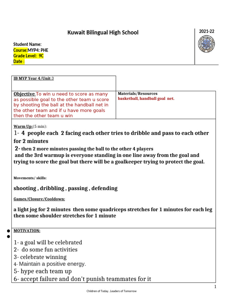 1st Example of Lesson Plan | PDF