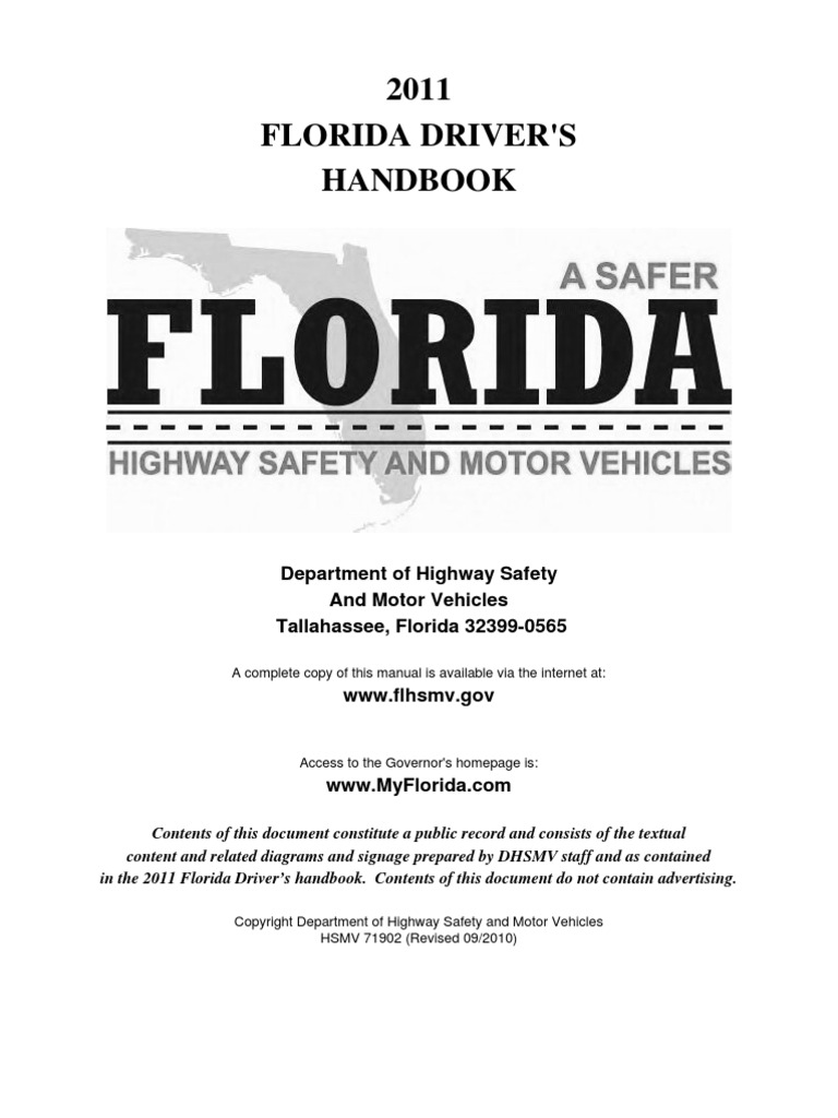 Florida Driver Handbook Identity Document Driver's License Free