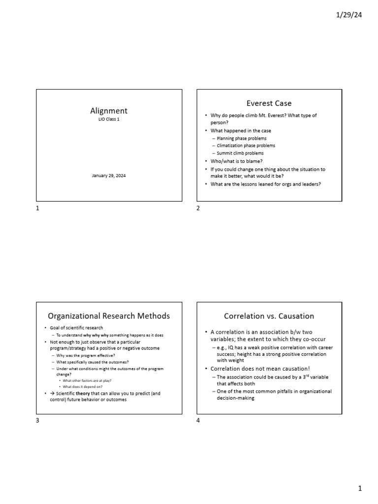 LIOClass1 Alignment HandoutsPPT 2024 Sec21 | PDF