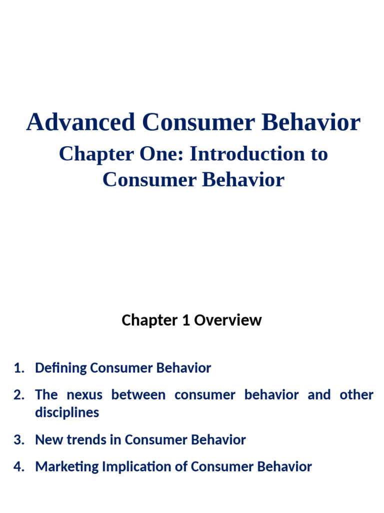 Chapter 1 | PDF | Consumer Behaviour | Career & Growth
