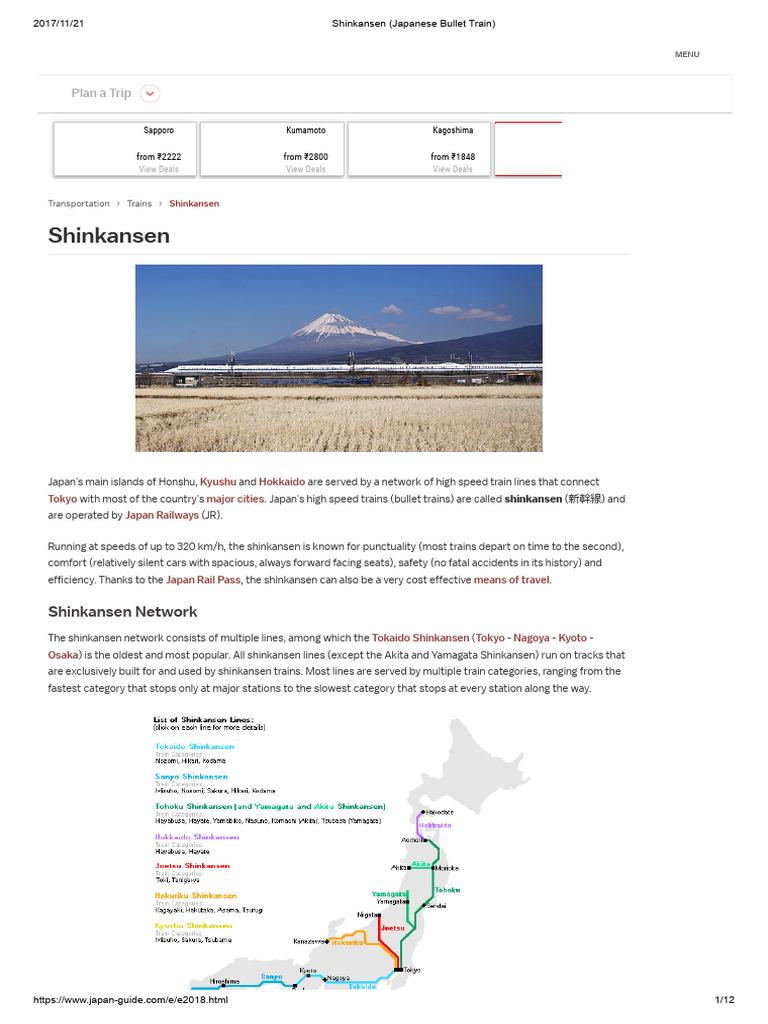 Shinkansen (Japanese Bullet Train) | PDF