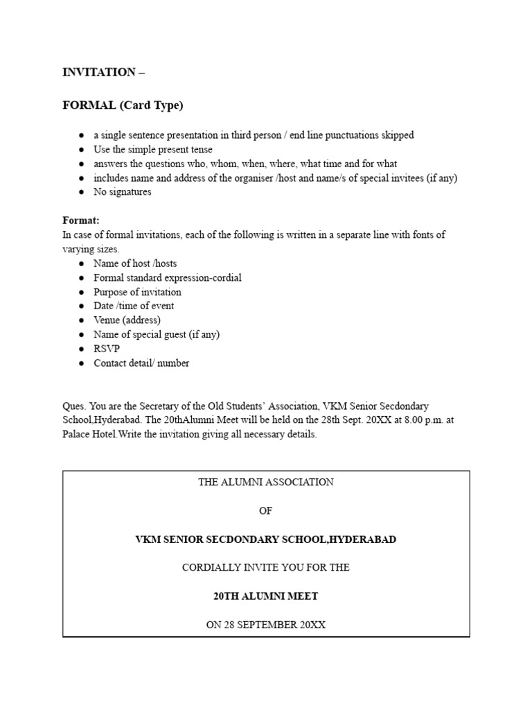 Invitation - Formal Informal | PDF