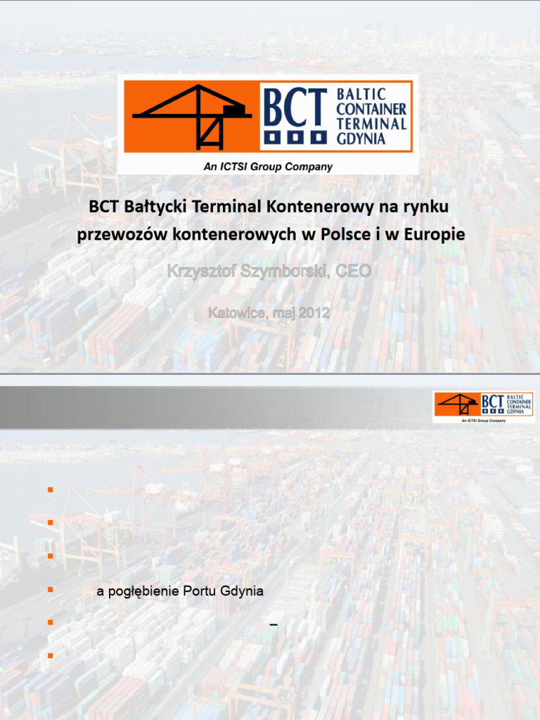BCT Bałtycki Terminal Kontenerowy Na Rynku Przewozów Kontenerowych W ...