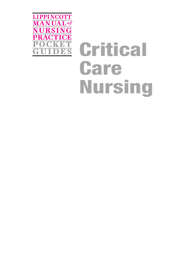 Critical Care Nursing: Pocket Guides | PDF