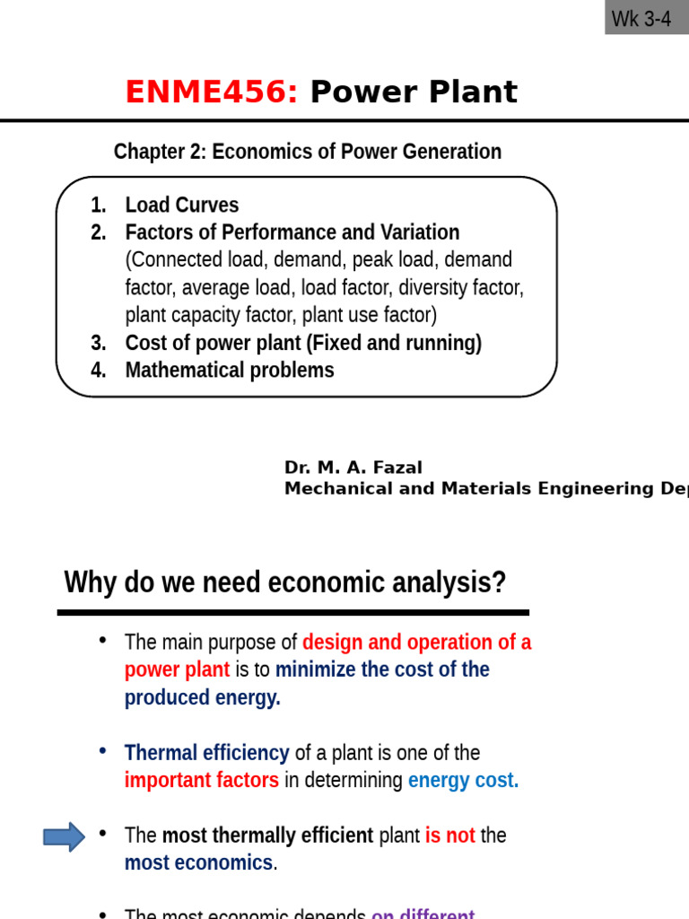 CH2 - Economics of Power Generation | PDF
